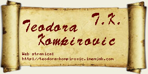 Teodora Kompirović vizit kartica
